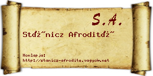 Stánicz Afrodité névjegykártya